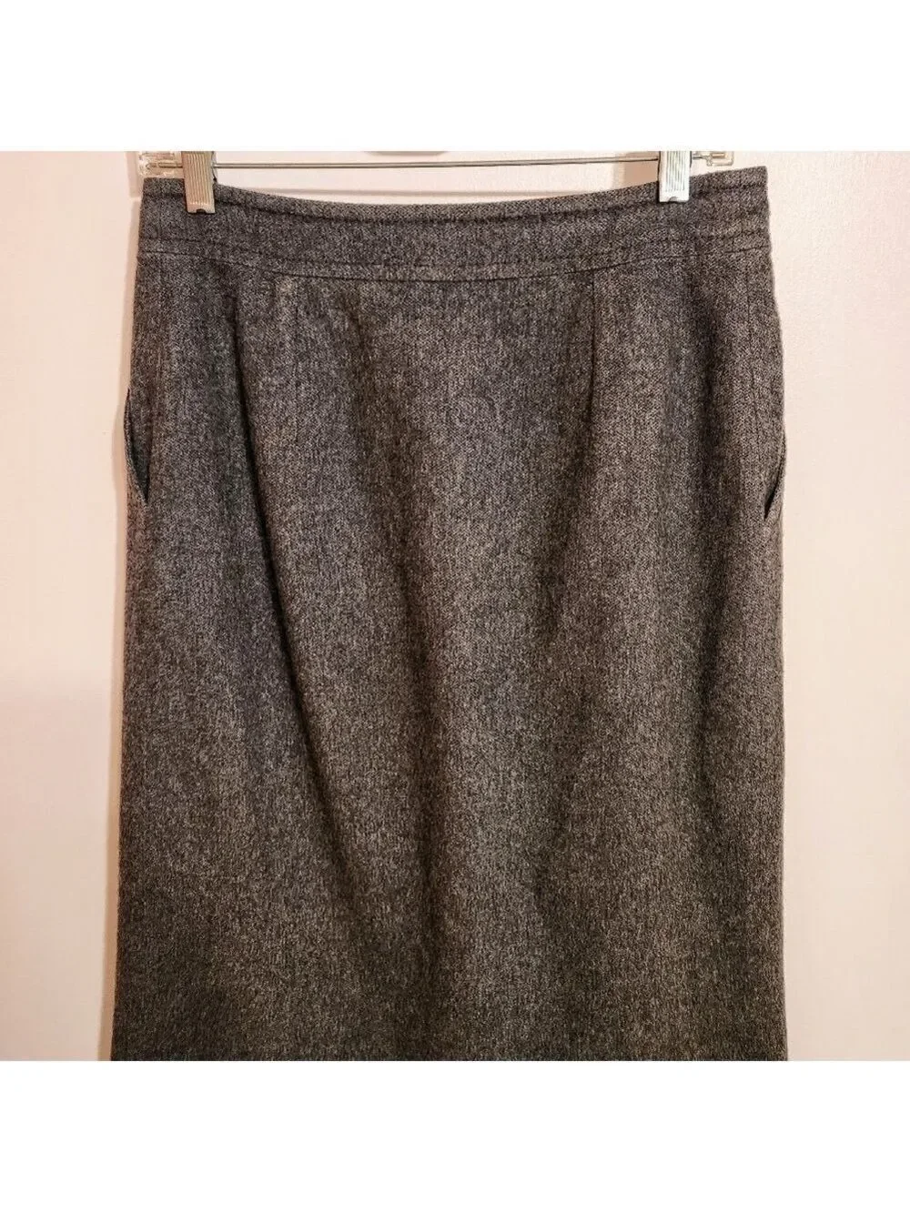 Gucci Gray Wool Silk Blend A Line Midi Skirt Size 6